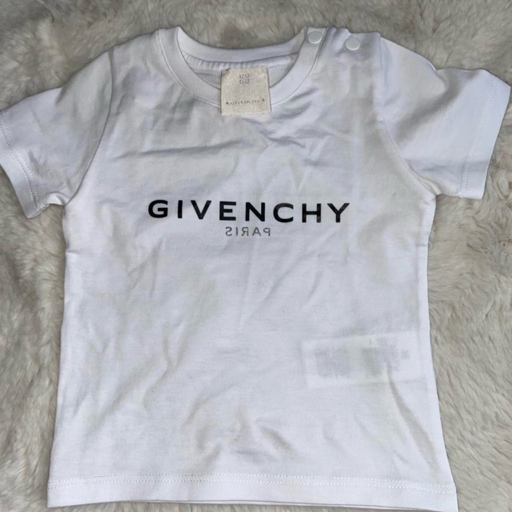 Givenchy Kids White Tee with Black Logo